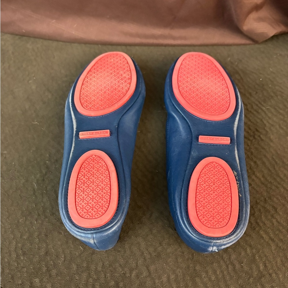 Tory Burch Reva Ballet Flats | Blue & Red Logo | Women’s Flats - Picture 4 of 4